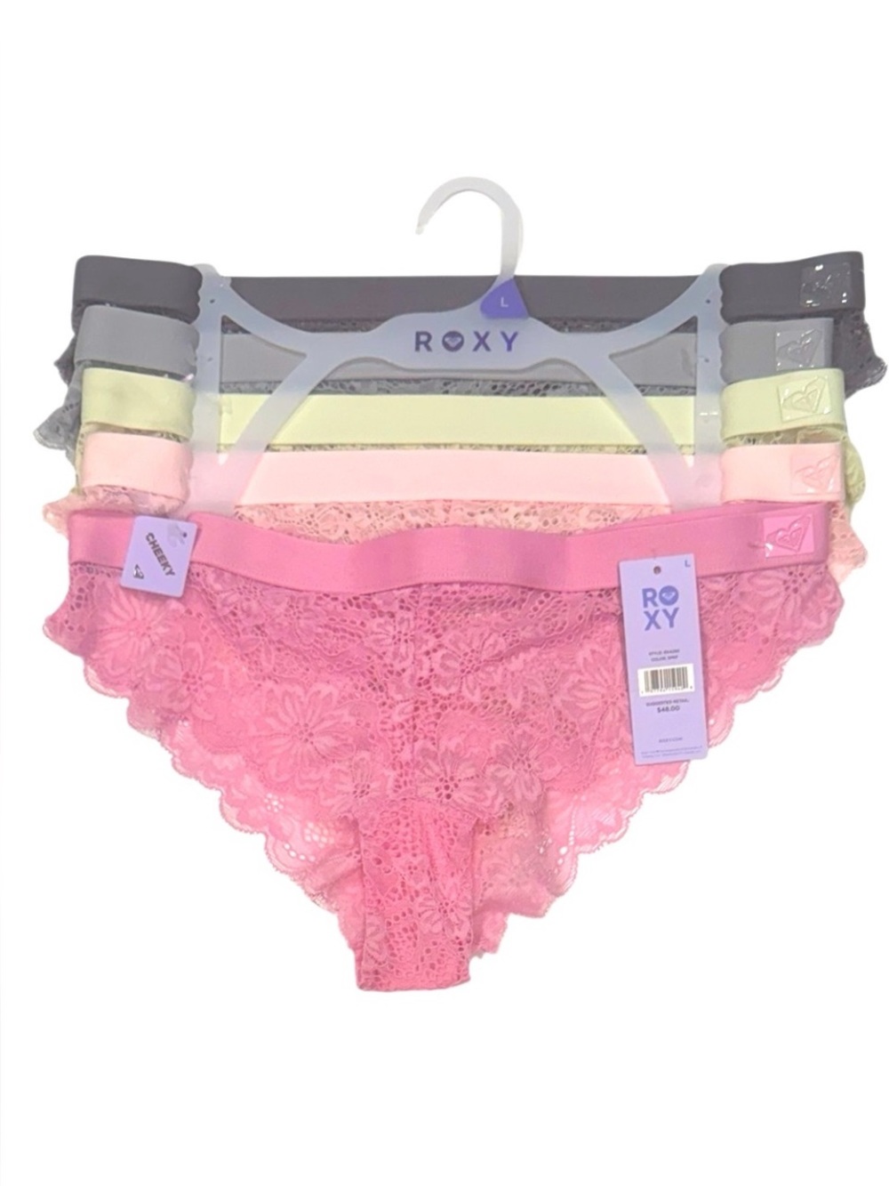 ROXY 5 Pack Cheeky Floral Panties NWT Large